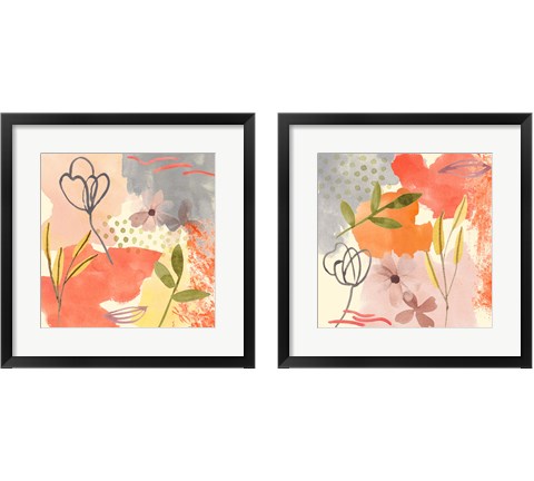 Flower Shimmer  2 Piece Framed Art Print Set by Melissa Wang