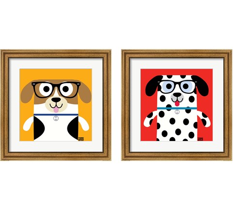 Bow Wow Dogs 2 Piece Framed Art Print Set by Todd Art