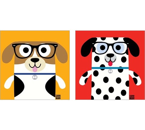 Bow Wow Dogs 2 Piece Art Print Set by Todd Art