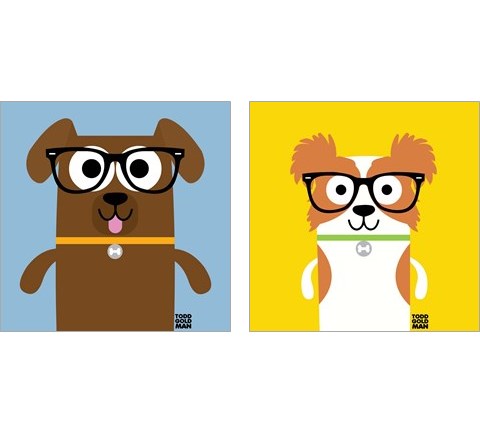 Bow Wow Dogs 2 Piece Art Print Set by Todd Art