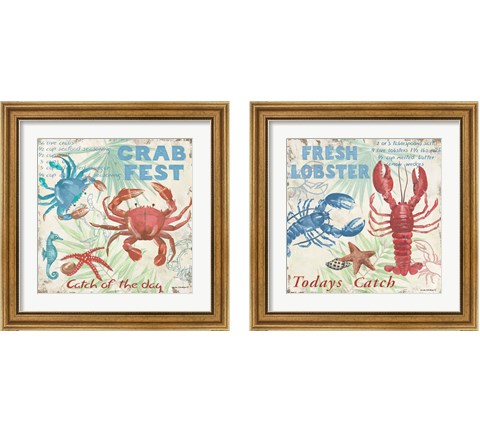 Crab Fest 2 Piece Framed Art Print Set by Anita Phillips