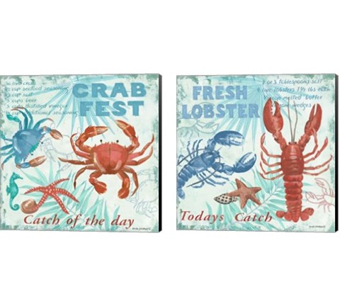 Crab Fest 2 Piece Canvas Print Set by Anita Phillips