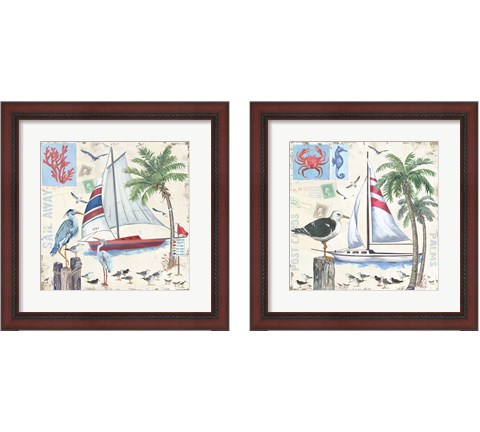 Post Cards and Palms 2 Piece Framed Art Print Set by Anita Phillips