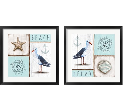 Nautical Beach 2 Piece Framed Art Print Set by Elizabeth Tyndall