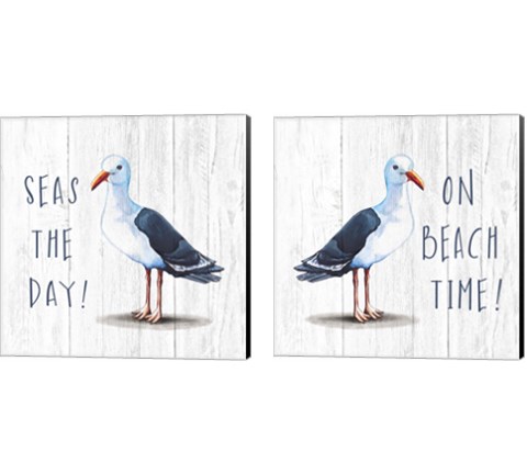 On Beach Time 2 Piece Canvas Print Set by Elizabeth Tyndall