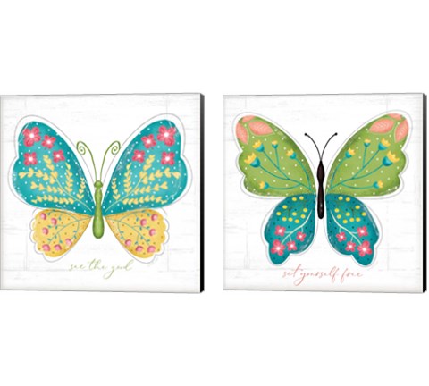 Butterfly Inspiration 2 Piece Canvas Print Set by Jennifer Pugh