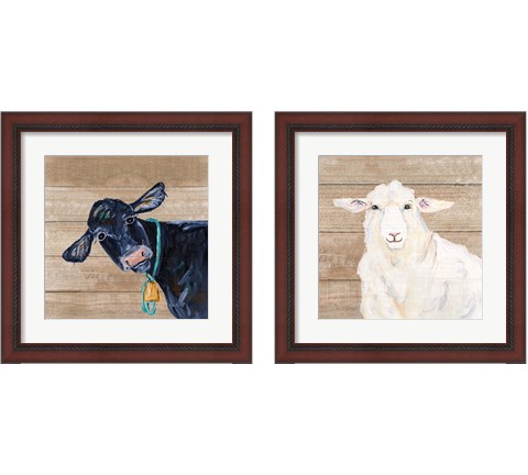 Farm Animal 2 Piece Framed Art Print Set by Molly Susan Strong