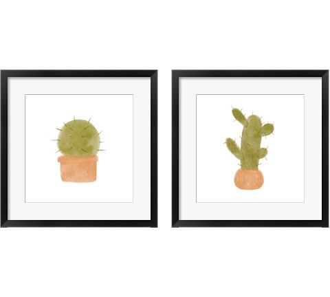 Watercolor Cactus 2 Piece Framed Art Print Set by Bannarot