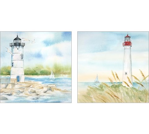 East Coast Lighthouse 2 Piece Art Print Set by Cynthia Coulter