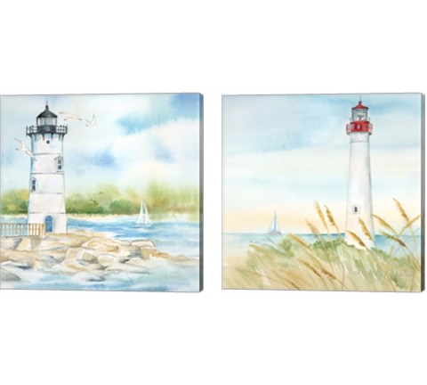 East Coast Lighthouse 2 Piece Canvas Print Set by Cynthia Coulter