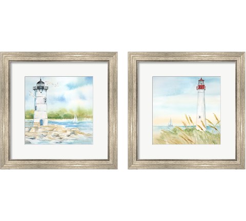 East Coast Lighthouse 2 Piece Framed Art Print Set by Cynthia Coulter