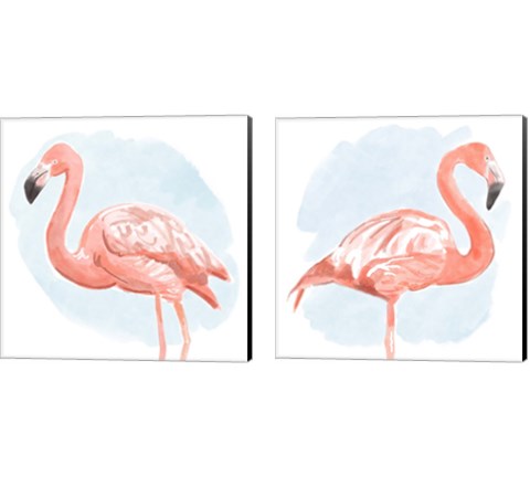 Tropical Flamingo 2 Piece Canvas Print Set by Bannarot