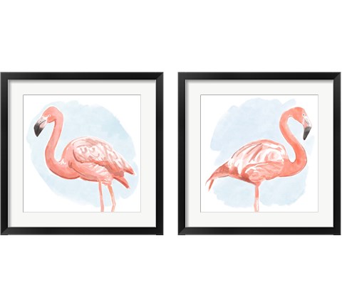 Tropical Flamingo 2 Piece Framed Art Print Set by Bannarot