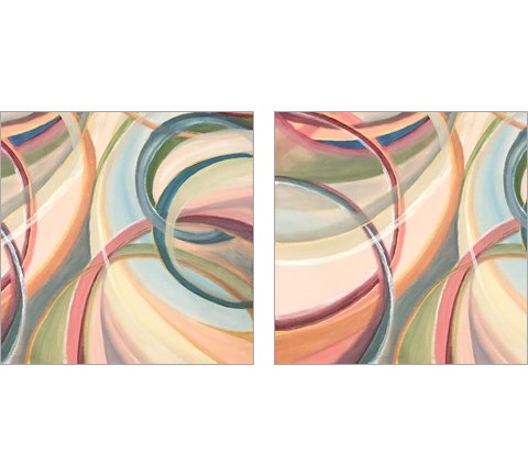 Overlapping Rings 2 Piece Art Print Set by Lee C
