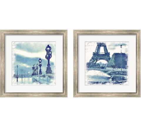 Paris in Blue 2 Piece Framed Art Print Set by Noah Bay
