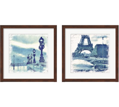 Paris in Blue 2 Piece Framed Art Print Set by Noah Bay