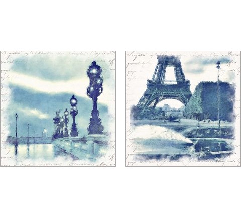 Paris in Blue 2 Piece Art Print Set by Noah Bay