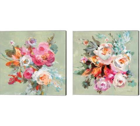 Windblown Blooms 2 Piece Canvas Print Set by Danhui Nai