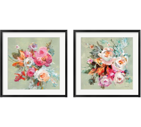 Windblown Blooms 2 Piece Framed Art Print Set by Danhui Nai