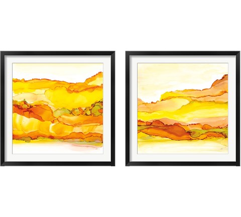 Yellowscape  2 Piece Framed Art Print Set by Chris Paschke