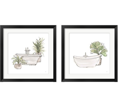 Neutral Tub 2 Piece Framed Art Print Set by Chris Paschke