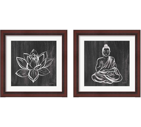Buddha Gray 2 Piece Framed Art Print Set by Farida Zaman