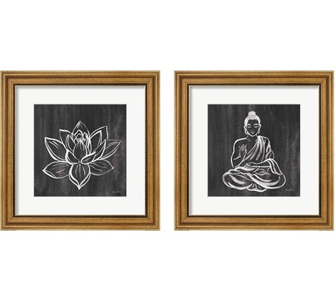Buddha Gray 2 Piece Framed Art Print Set by Farida Zaman