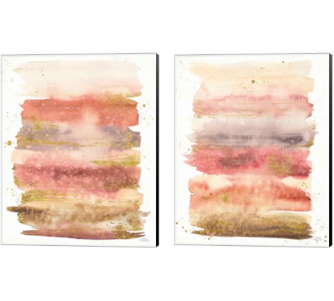 Desert Blooms Abstract 2 Piece Canvas Print Set by Laura Marshall