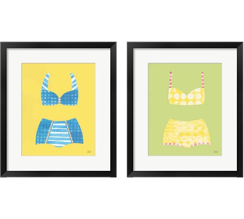 Bathing Beauties Pastel 2 Piece Framed Art Print Set by Melissa Averinos