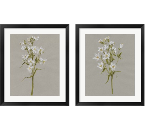 White Field Flowers 2 Piece Framed Art Print Set by Jennifer Goldberger