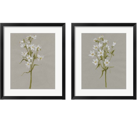 White Field Flowers 2 Piece Framed Art Print Set by Jennifer Goldberger