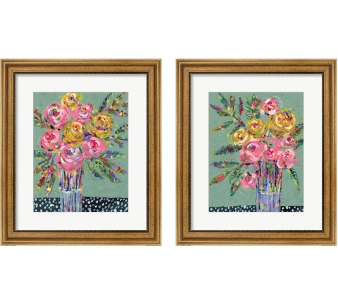 Bright Colored Bouquet 2 Piece Framed Art Print Set by Regina Moore