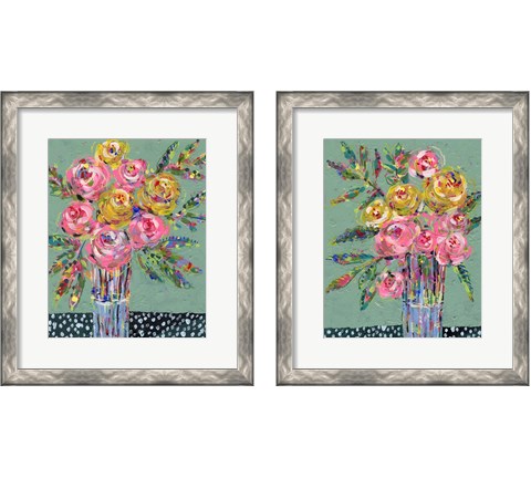 Bright Colored Bouquet 2 Piece Framed Art Print Set by Regina Moore