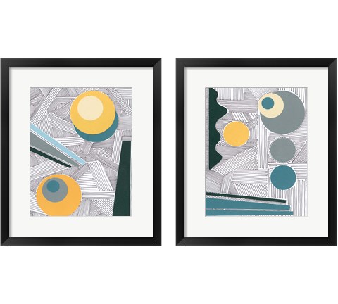 Lines and Shapes 2 Piece Framed Art Print Set by Regina Moore