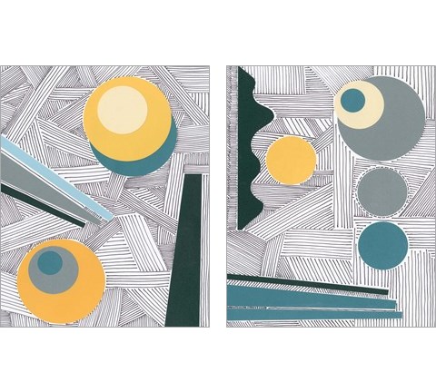 Lines and Shapes 2 Piece Art Print Set by Regina Moore