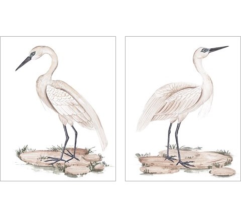 A White Heron 2 Piece Art Print Set by Melissa Wang