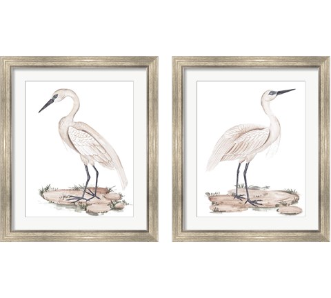 A White Heron 2 Piece Framed Art Print Set by Melissa Wang