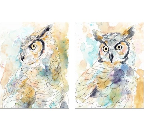 Owl Majestic 2 Piece Art Print Set by Annie Warren