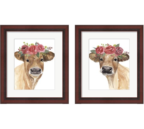 Flowered Cow 2 Piece Framed Art Print Set by Annie Warren