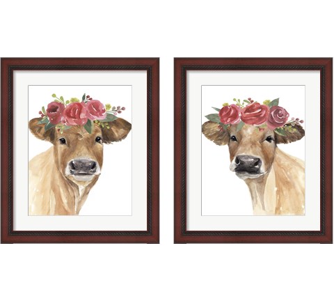 Flowered Cow 2 Piece Framed Art Print Set by Annie Warren
