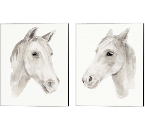 Ivory Stallion 2 Piece Canvas Print Set by Annie Warren