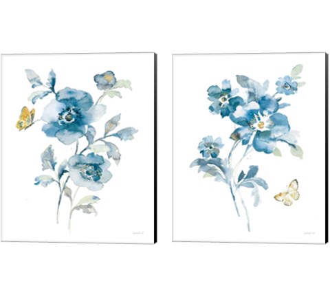 Blues of Summer Gilded 2 Piece Canvas Print Set by Danhui Nai