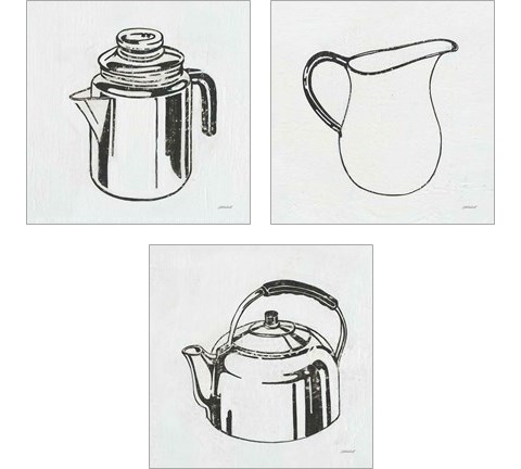 Retro Coffee Pot 3 Piece Art Print Set by Kathrine Lovell