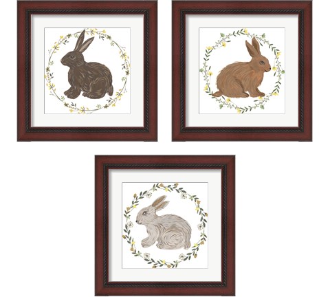 Happy Bunny Day 3 Piece Framed Art Print Set by Melissa Wang