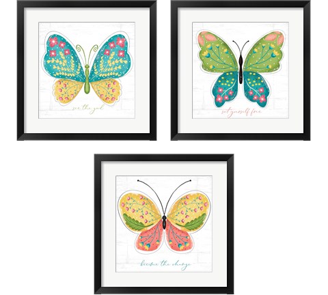 Butterfly Inspiration 3 Piece Framed Art Print Set by Jennifer Pugh