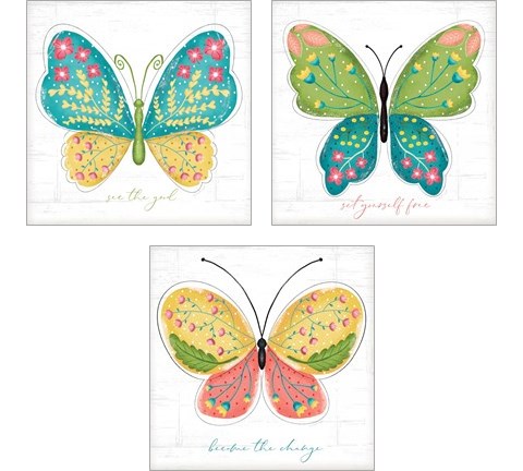 Butterfly Inspiration 3 Piece Art Print Set by Jennifer Pugh