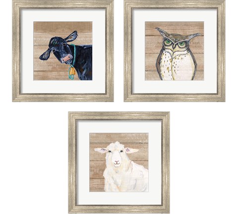 Farm Animal 3 Piece Framed Art Print Set by Molly Susan Strong
