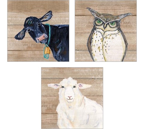 Farm Animal 3 Piece Art Print Set by Molly Susan Strong