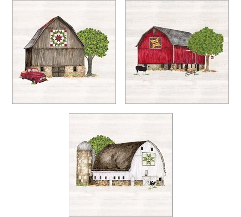 Spring & Summer Barn Quilt 3 Piece Art Print Set by Tara Reed