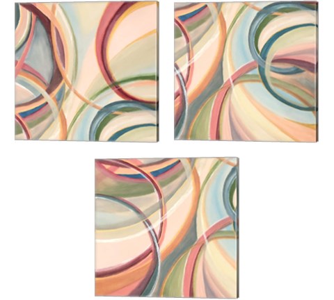 Overlapping Rings 3 Piece Canvas Print Set by Lee C